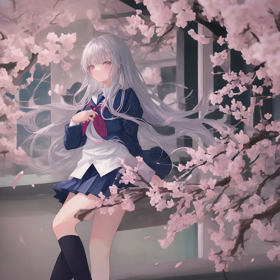 Аниме-девушка в школьной форме, сгенерирована моделью Anime Pastel Dream