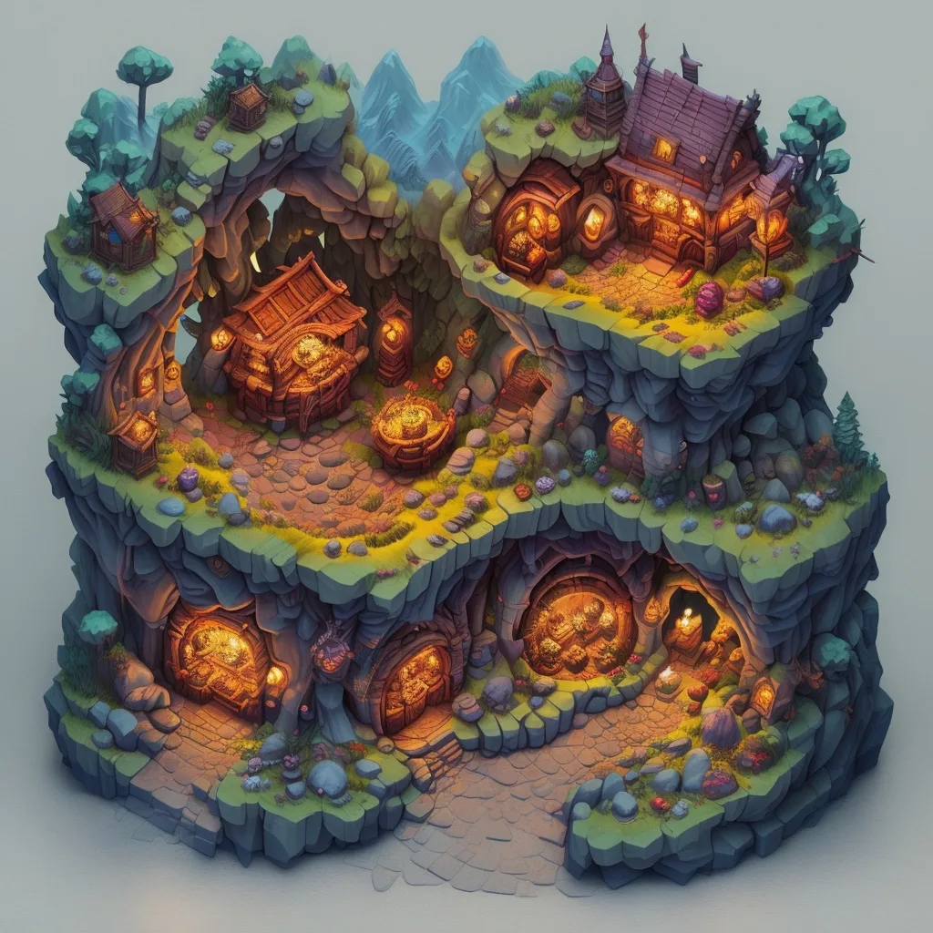 Изометрическая таверна, сгенерирована моделью Isometric Fantasy